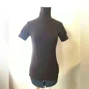 VTG Y2K VS Victoria Secret Dark Brown Short Sleeve Turtle Neck Top M